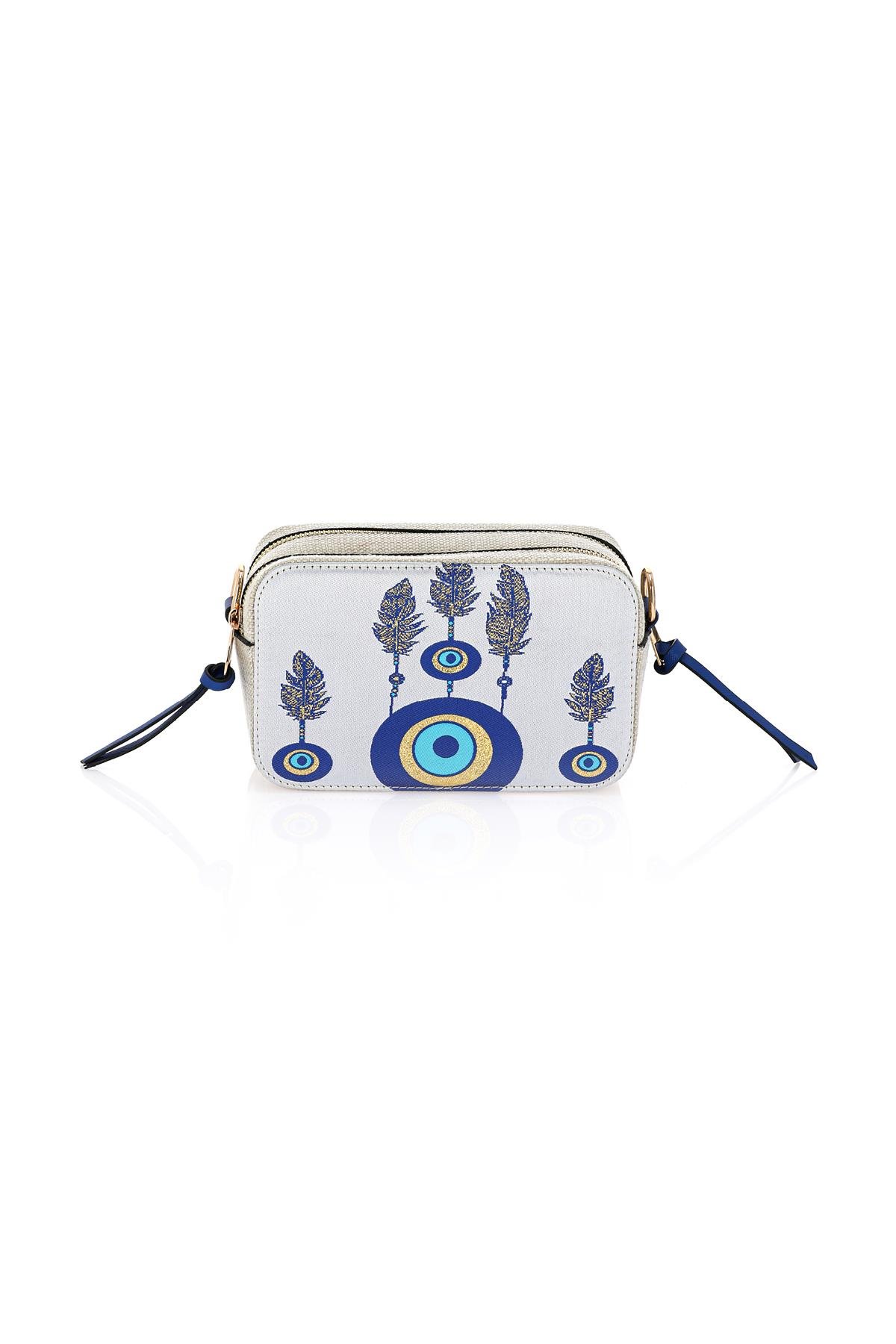 Omuz Kadın Çanta Fermuarlı Ayarlanabilir Askılı El Kol ve Omuz Çantası Motif İstanbul Nazar 1071