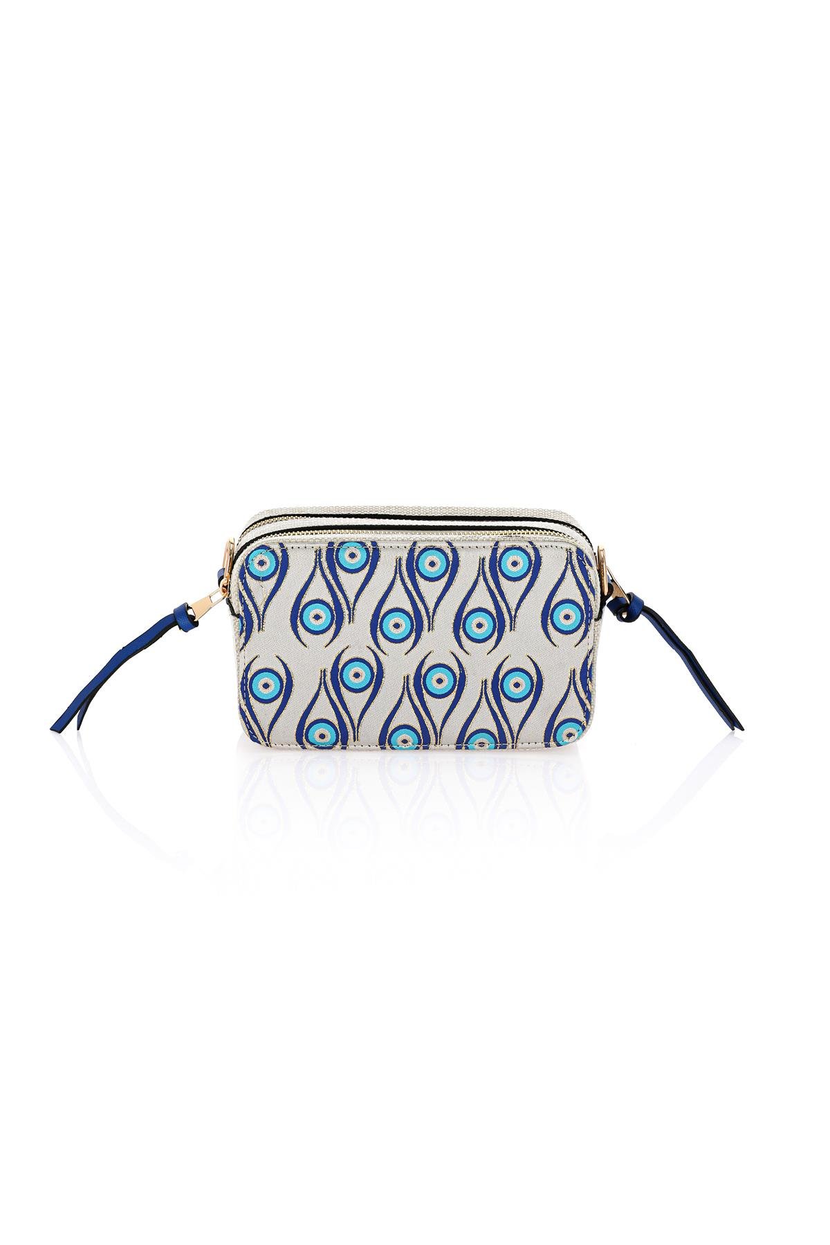 Omuz Kadın Çanta Fermuarlı Ayarlanabilir Askılı El Kol ve Omuz Çantası Motif İstanbul Nazar 1071