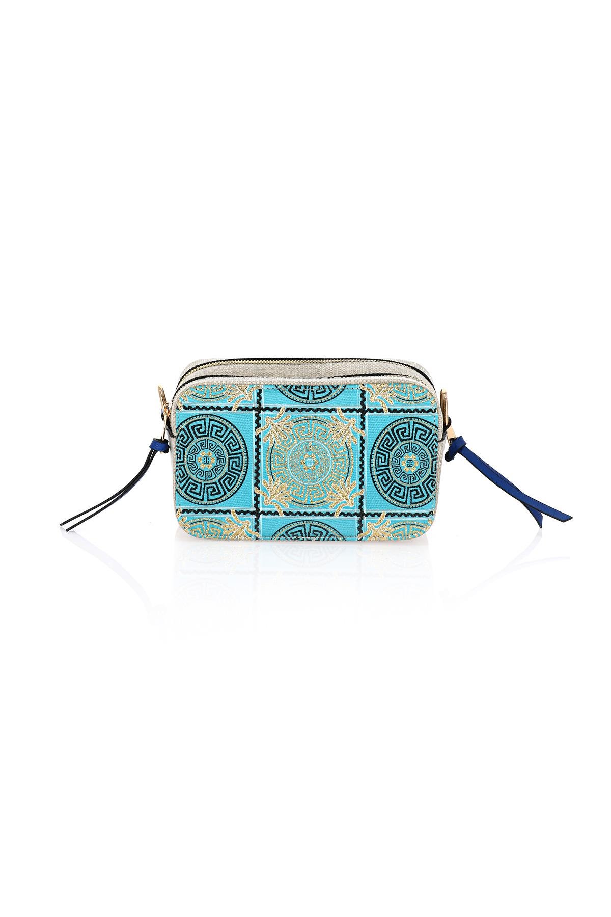 Omuz Kadın Çanta Fermuarlı Ayarlanabilir Askılı El Kol ve Omuz Çantası Motif İstanbul Nazar 1071