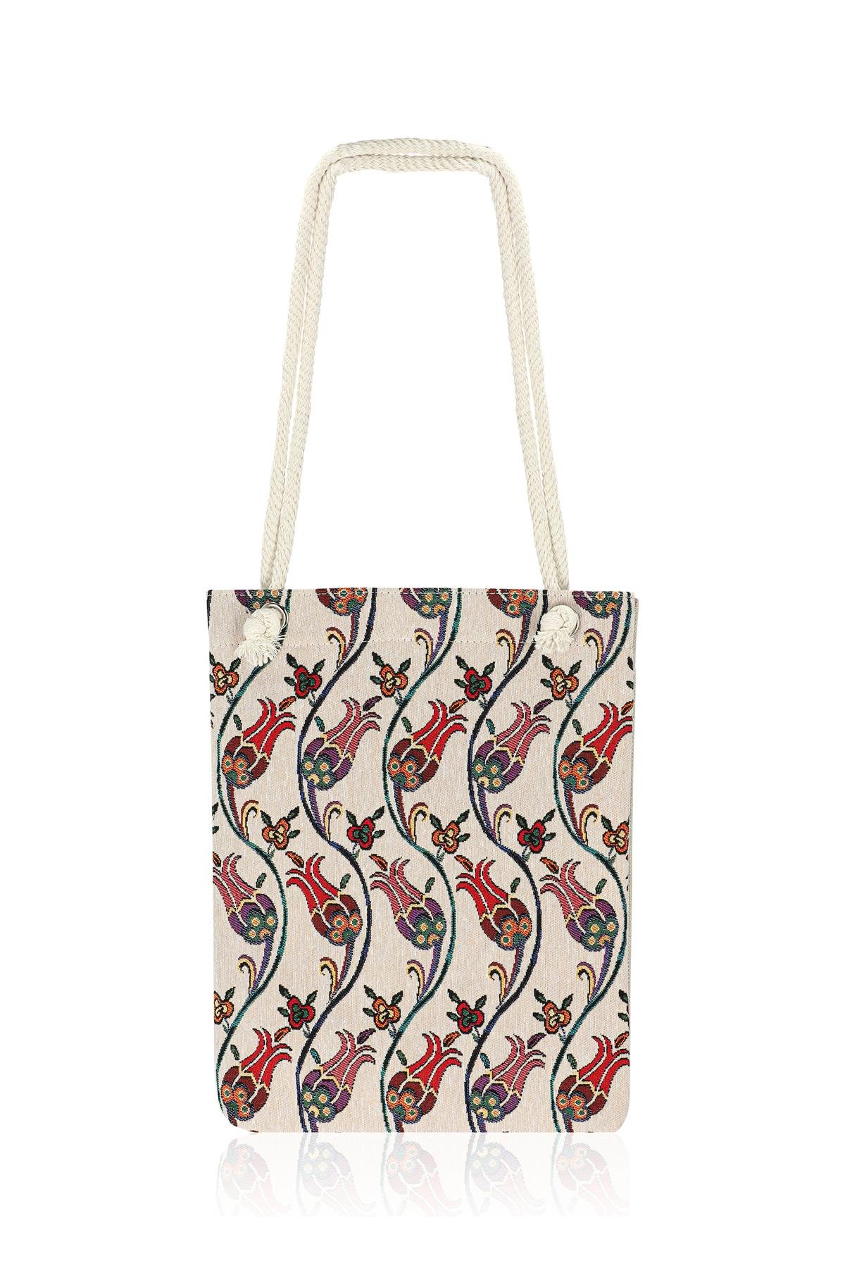 Örme Askılı Kadın El Omuz Çanta Mottif İstanbul Otantik Goblen Heybe