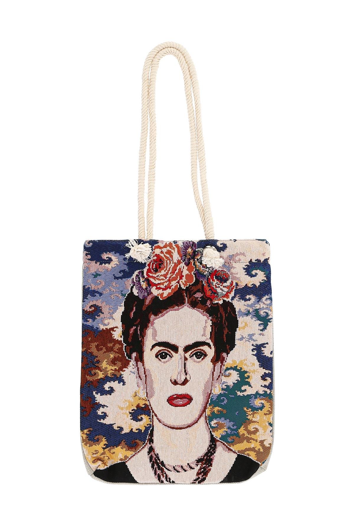 Örme Askılı Kadın El Omuz Çanta Mottif İstanbul Otantik Goblen Heybe