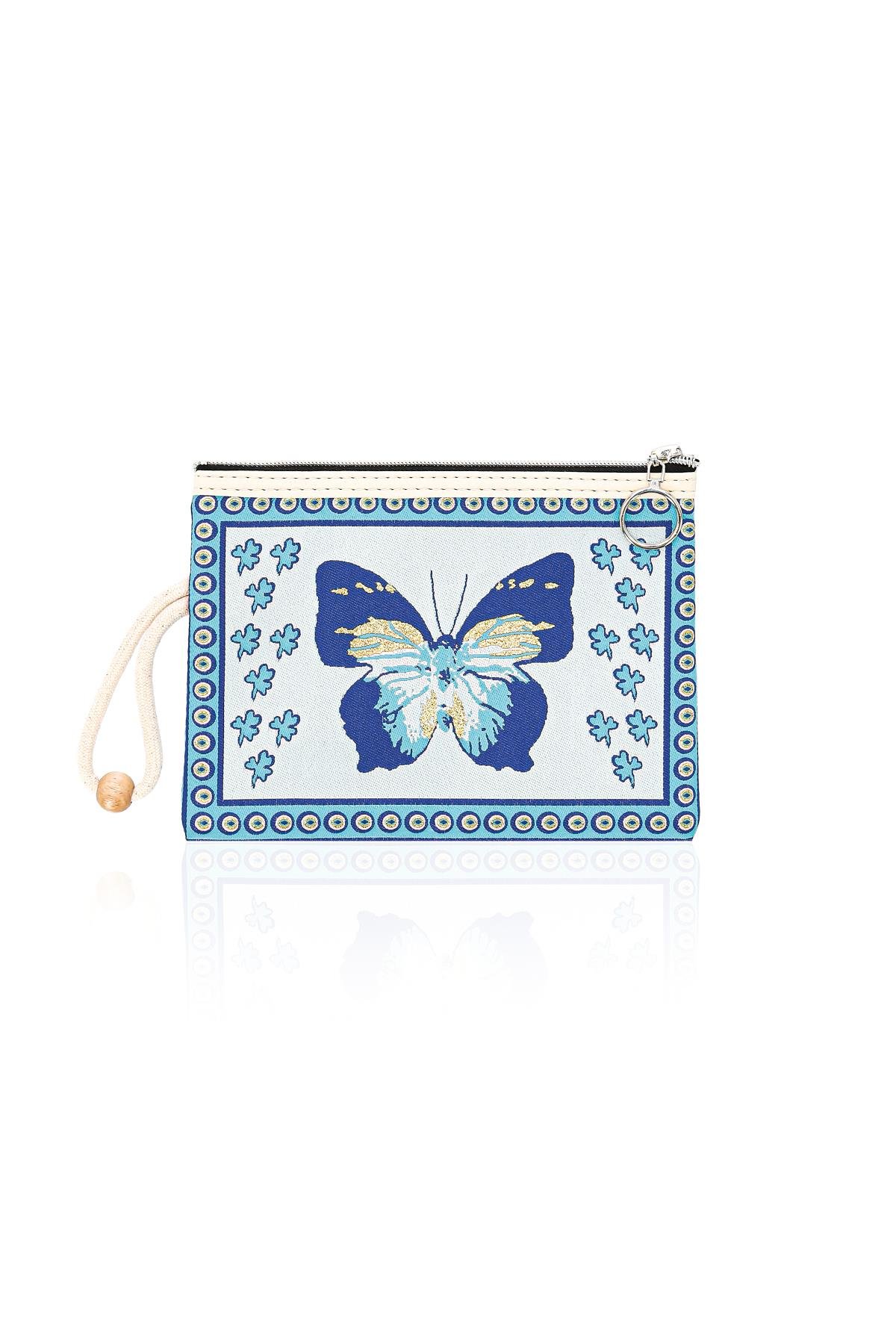 Özel Tasarım Nazar Desenli Kadın Portföy Clucth Çanta Makyaj Çanta El Çantası