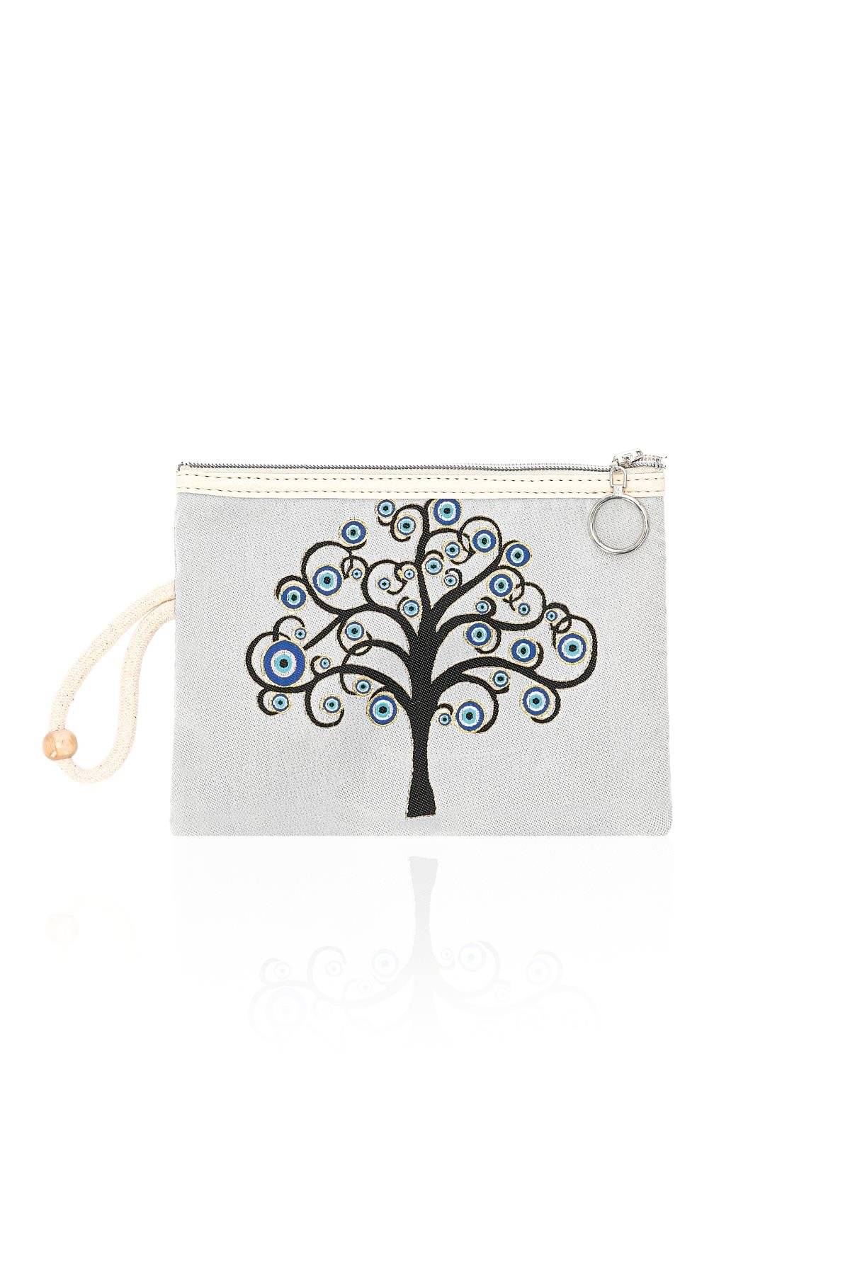 Özel Tasarım Nazar Desenli Kadın Portföy Clucth Çanta Makyaj Çanta El Çantası