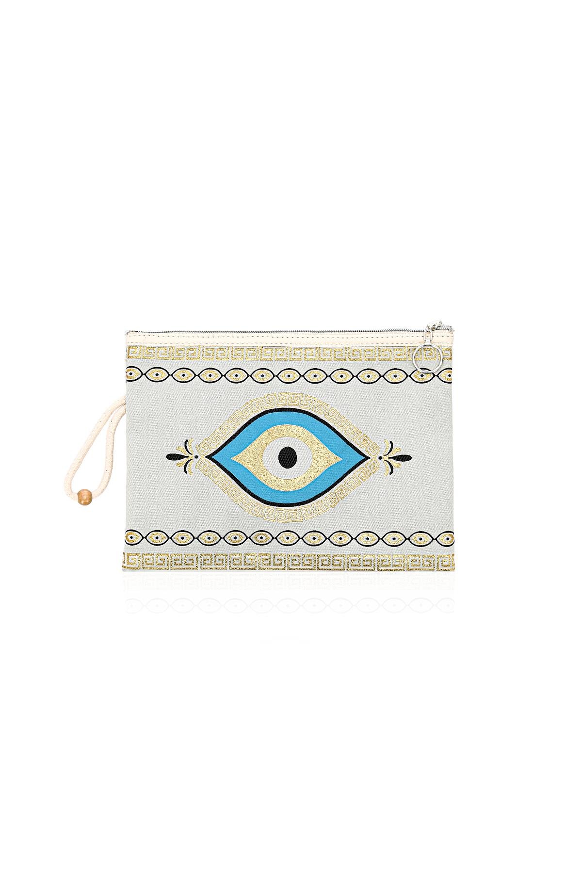 Özel Tasarım Nazar Desenli Kadın Portföy Clucth Çanta Makyaj Çanta El Çantası