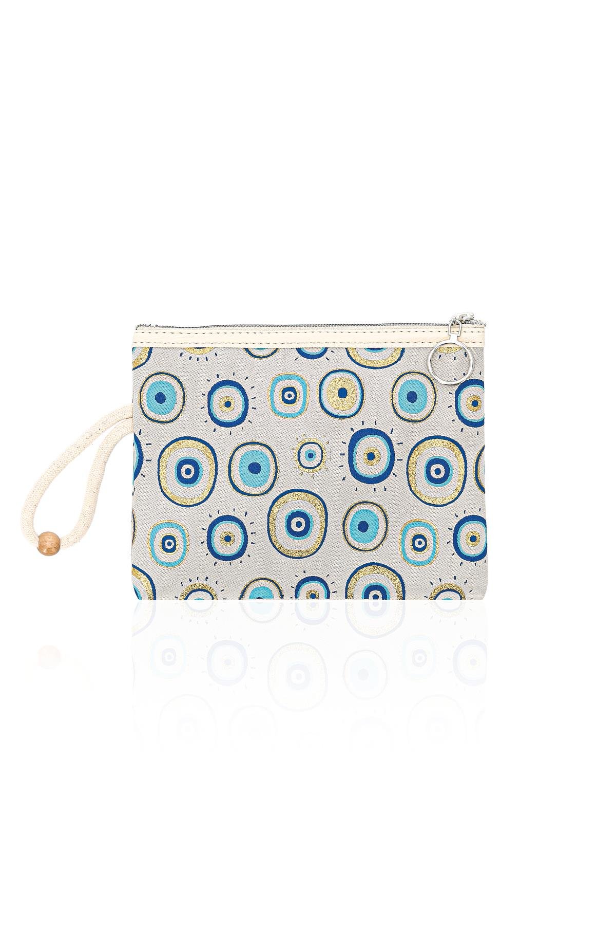 Özel Tasarım Nazar Desenli Kadın Portföy Clucth Çanta Makyaj Çanta El Çantası