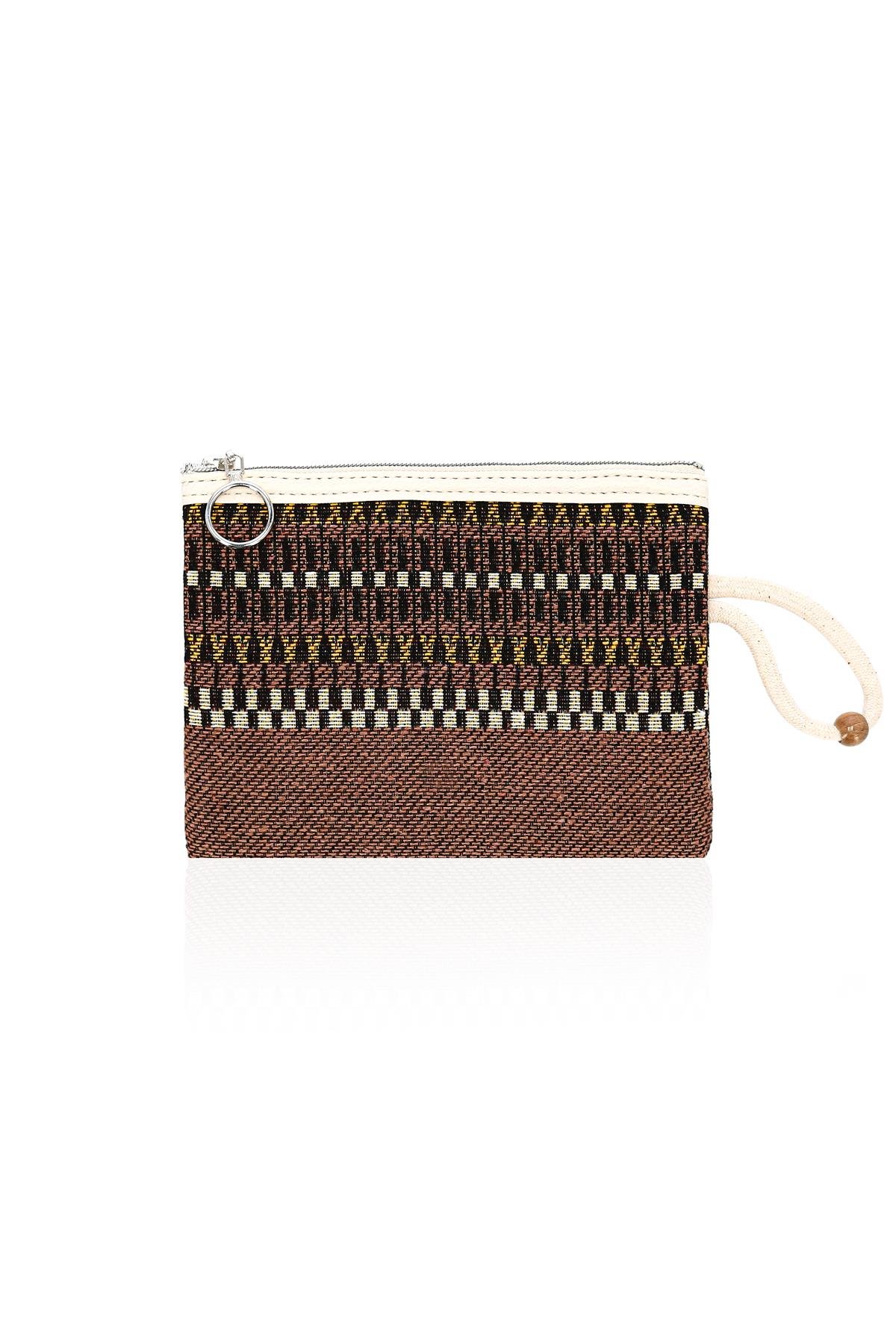 tnik Desenli Şönil Kadın Portföy Clucth Çanta Makyaj Çanta El Çantası Küçük