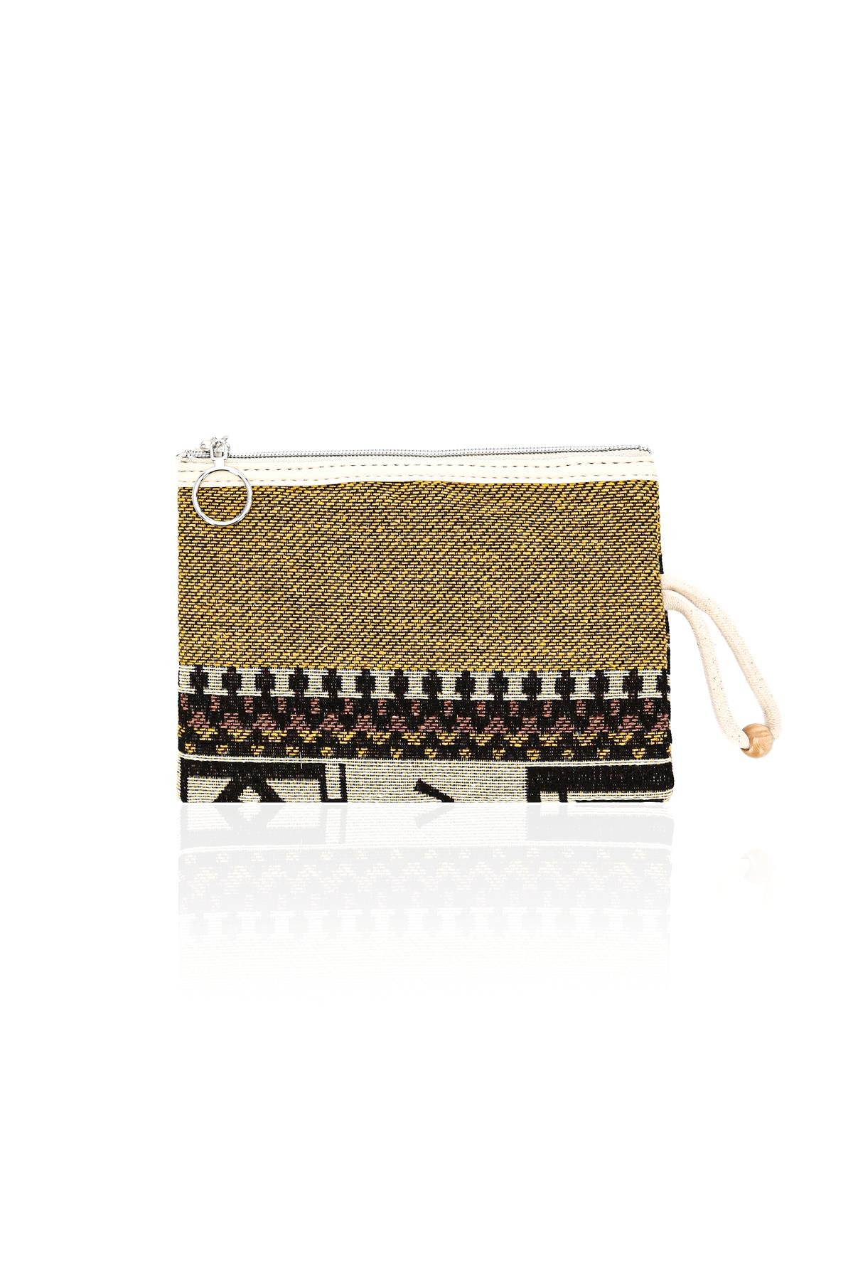 tnik Desenli Şönil Kadın Portföy Clucth Çanta Makyaj Çanta El Çantası Küçük