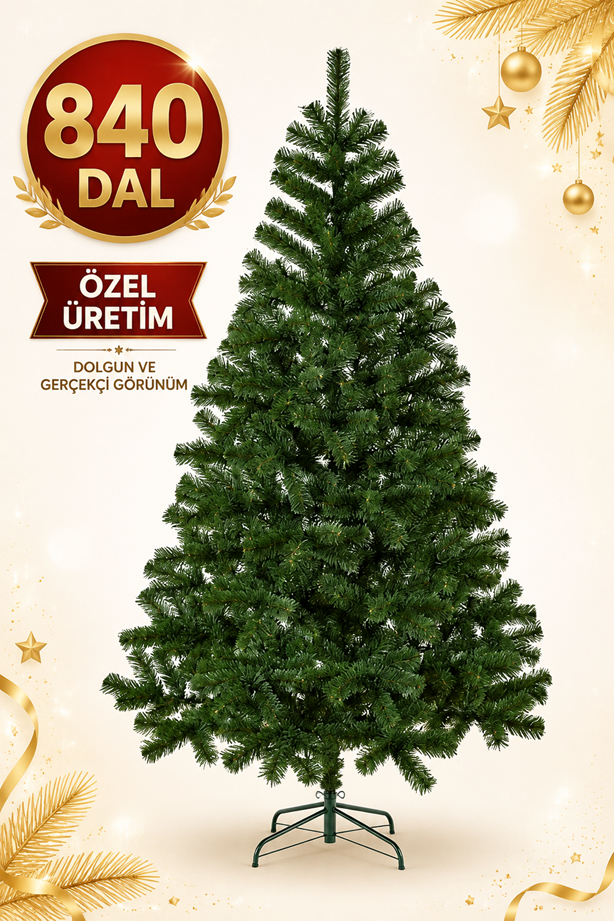 210 Cm Lüks Yılbaşı Ağacı 840 Sık Dallı 1. Sınıf Noel Ağacı Yılbaşı Çam Ağacı