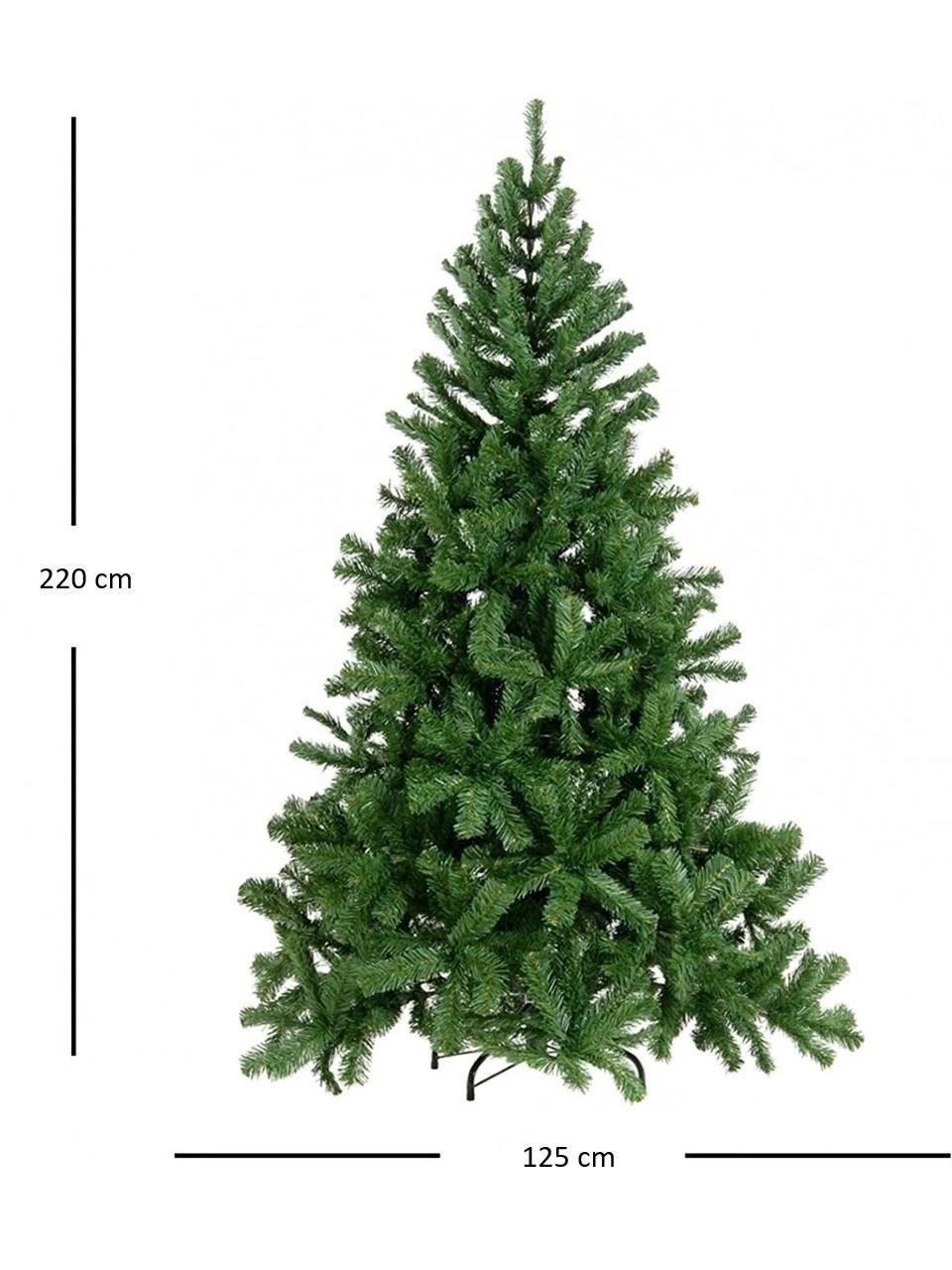 220 Cm Yılbaşı Ağacı 850 Gür Dallı Metal Ayak 1. Sınıf Çam Ağacı Noel Ağacı