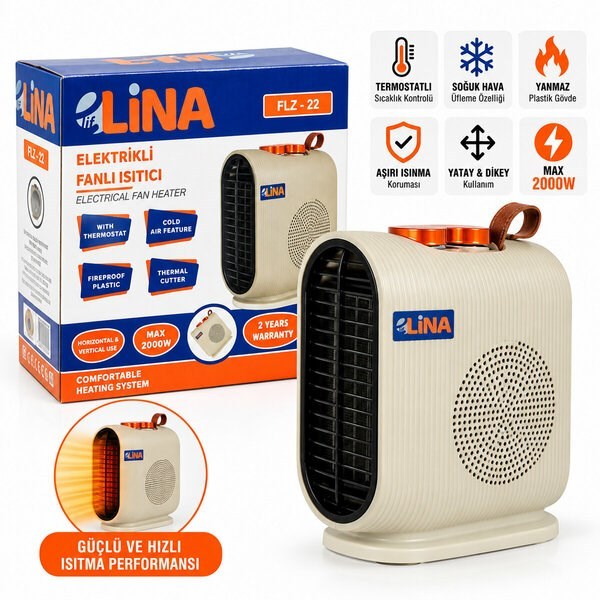 220V-240V Termostatlı Elektrikli Fanlı Isıtıcı Soba Sıcak ve Soğuk Üfleme Taşınabilir Isıtıcı