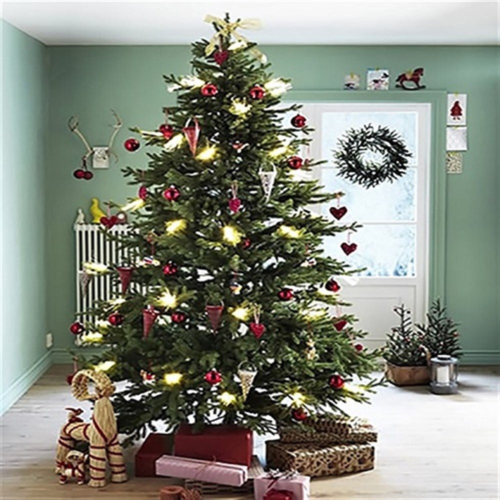 240 Cm Yılbaşı Ağacı 1000 Gür Dallı Metal Gövde Metal Ayak 200 Süs Hediyeli