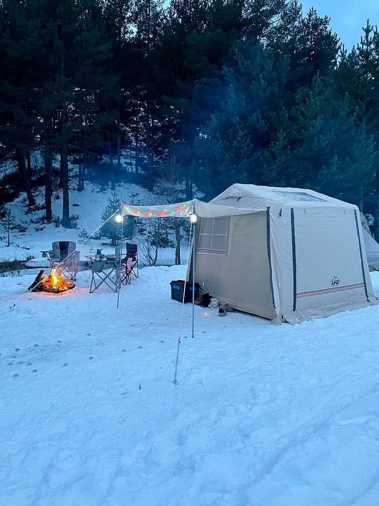 4 Mevsim Şişme Kamp Çadırı 250x250x200 Cm 4 Kişilik Şişme Çadır