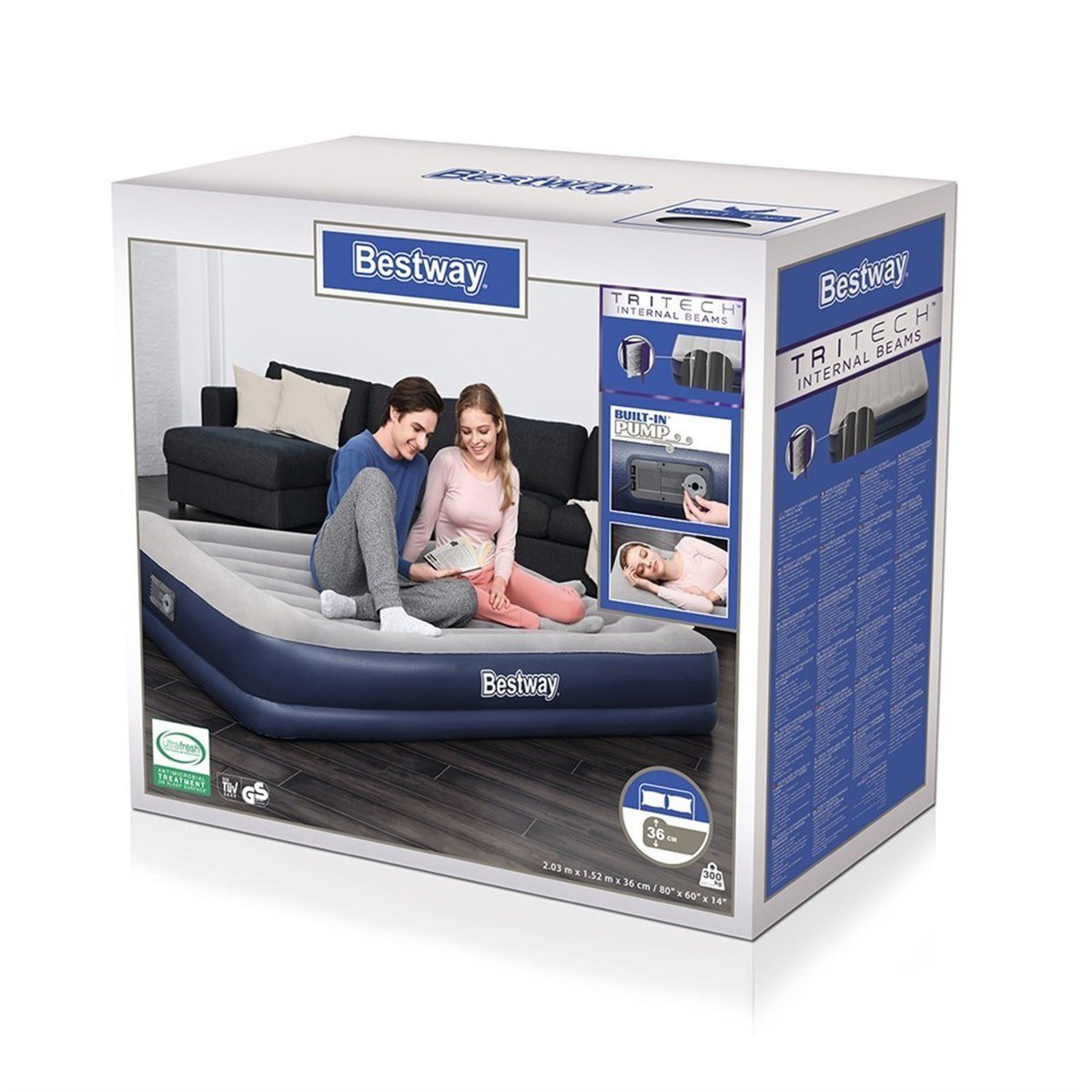 Bestway 67725 Çift Kişilik Lüx Şişme Yatak ( 203 x 152 x 36 cm )
