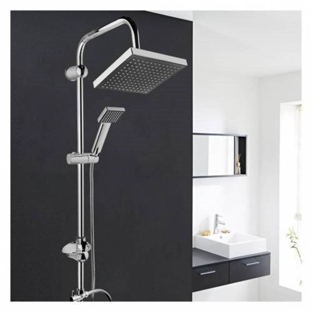 BeyazSu Krom Kaplama Siyah Robot Yağmurlama Tepe Duş Seti 