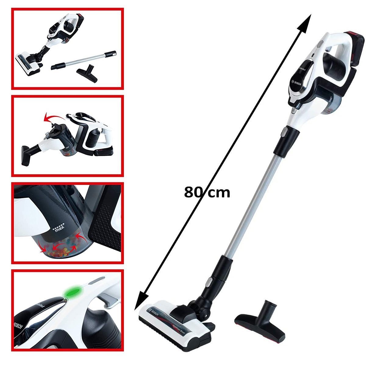 Bosch Oyuncak Sesli Işıklı Beyaz Elektrik Süpürgesi