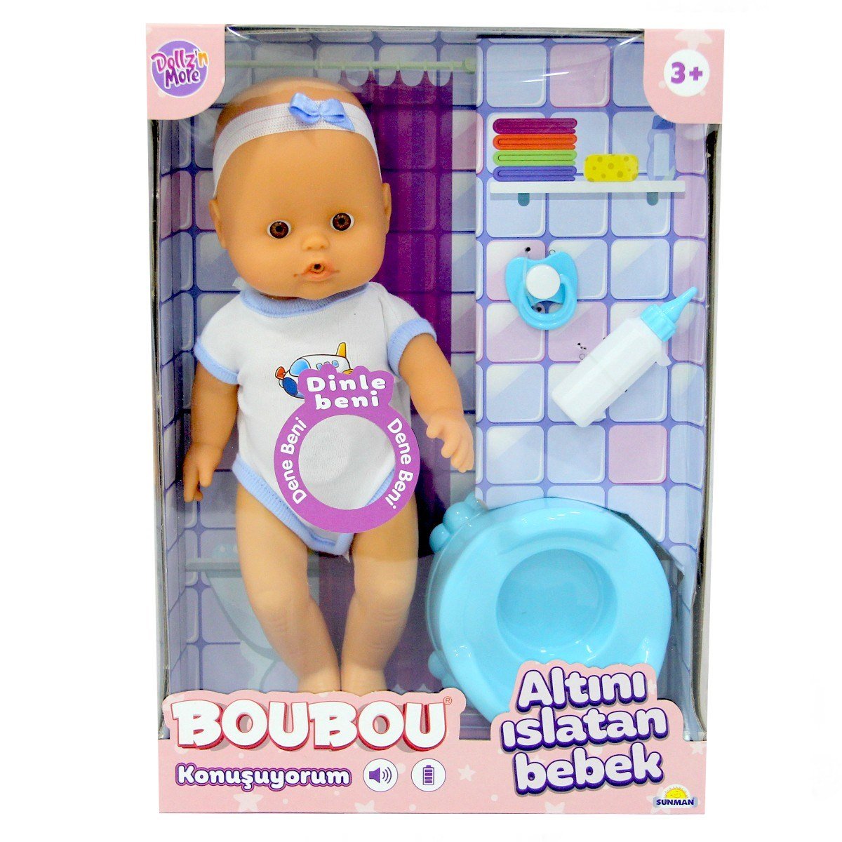 Boubou Altını Islatan Sesli Bebek Seti 30 cm.