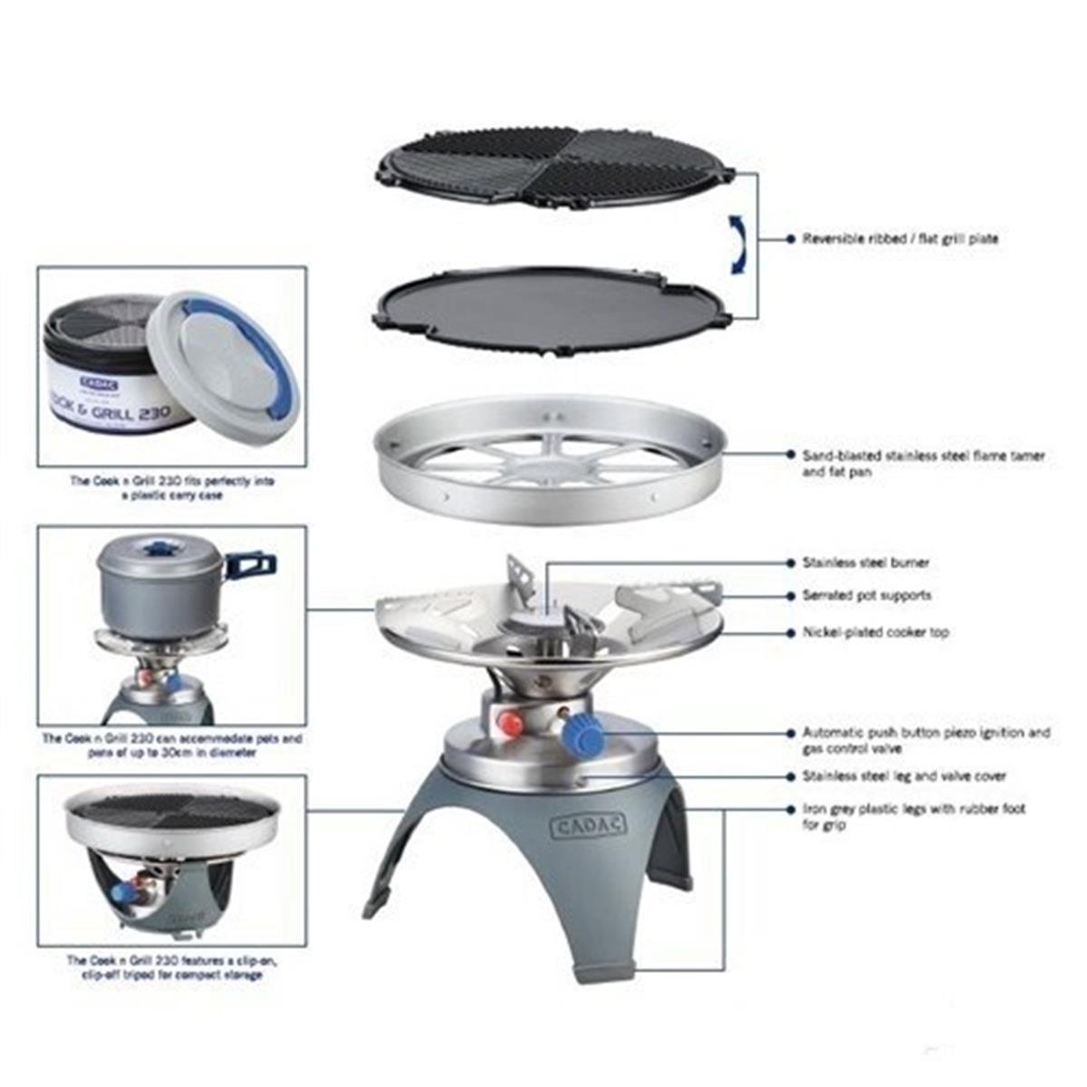 Cadac Cook N 230 Kartuş Tüplü Portatif Barbekü