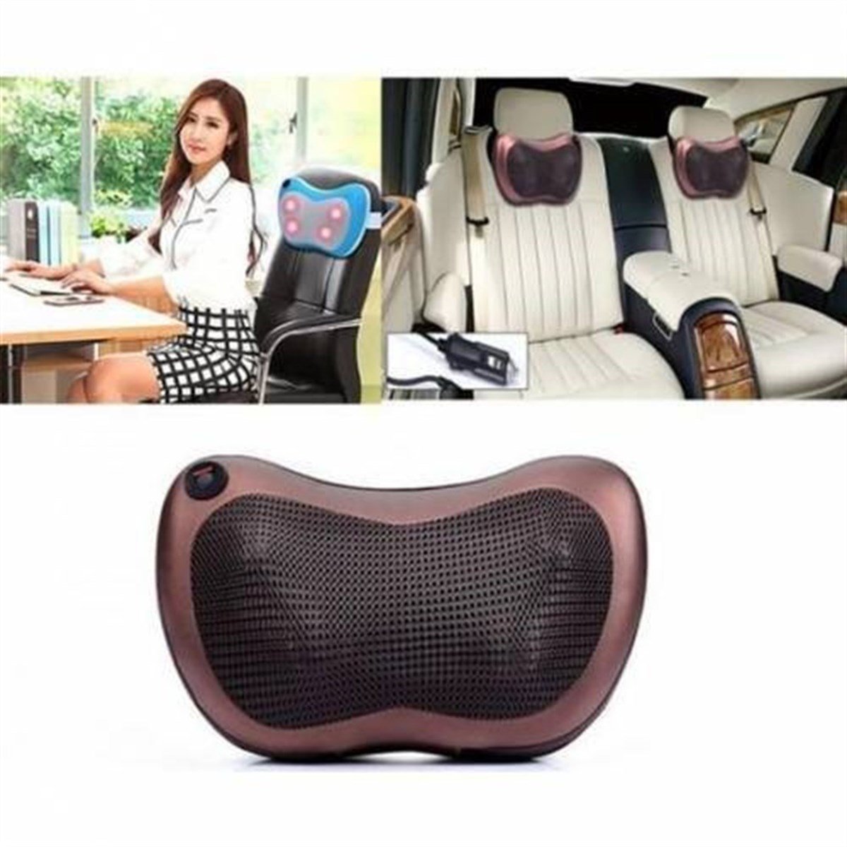 Car Home 8 Başlıklı Ovmalı Masaj Yastığı 12/220 V Masaj Aleti