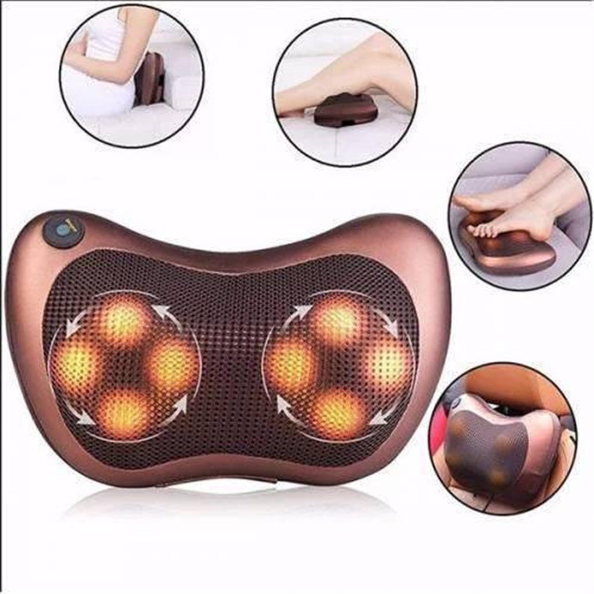 Car Home 8 Başlıklı Ovmalı Masaj Yastığı 12/220 V Masaj Aleti