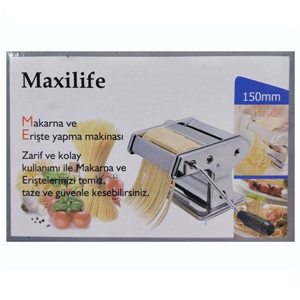 Çelik Erişte Ve Makarna Yapma Makinesi 3 Fonksiyonlu 150 Mm