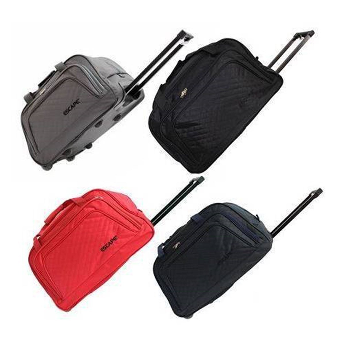 Escape 222 Büyük Boy Kapitone Kumaş İki Tekerlekli Çek Çekli Seyahat Çantası Çekçekli Bavul Valiz
