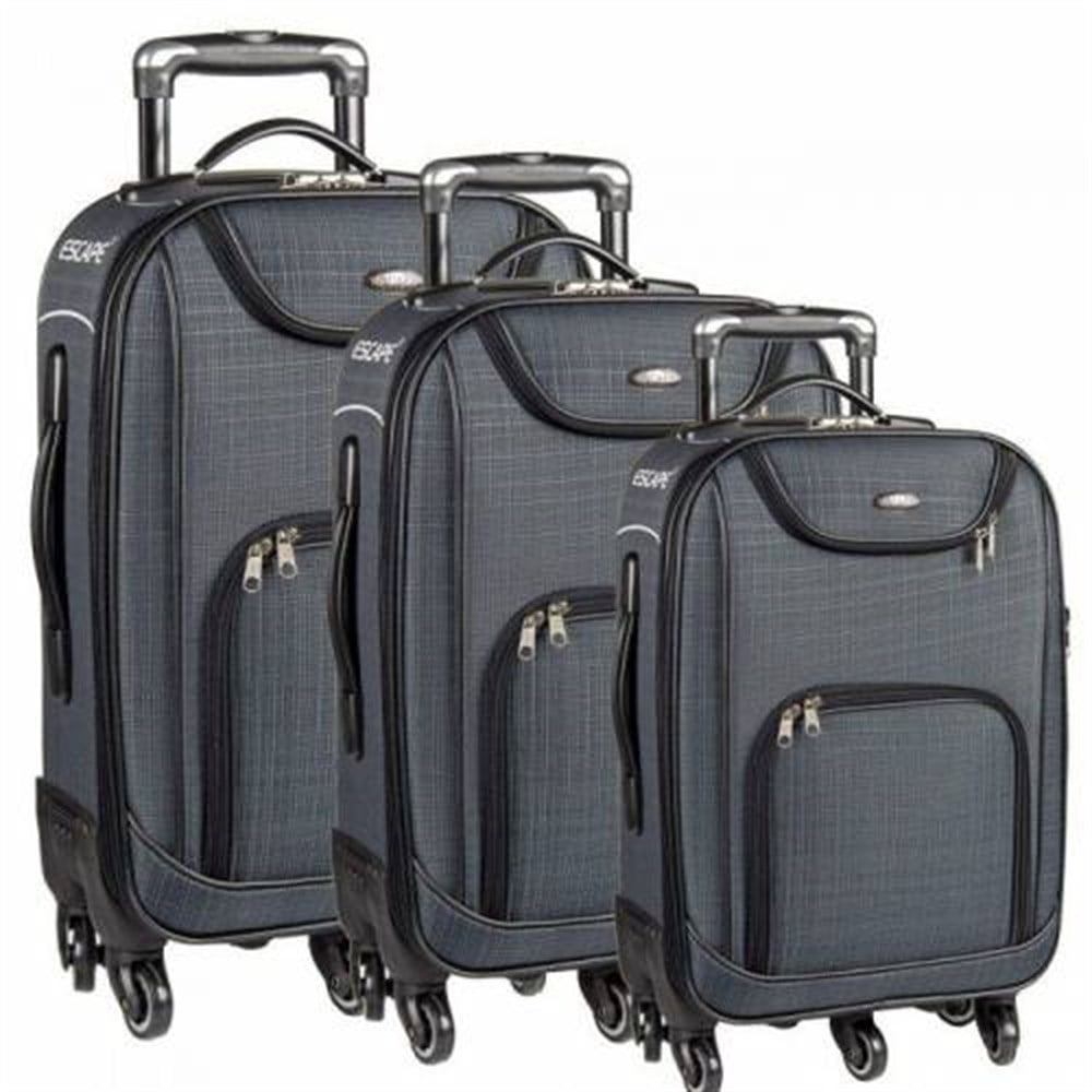 Escape 5 Tekerlekli 3lü Valiz Seti Havlu Kumaş Slikon Tekerlek