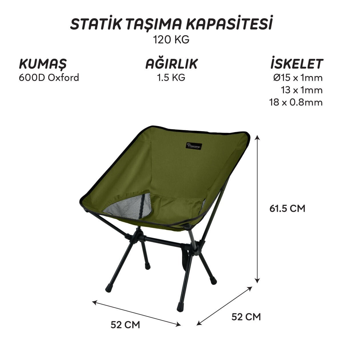 FreeCamp Jett Katlanır Sandalye-HAKİ