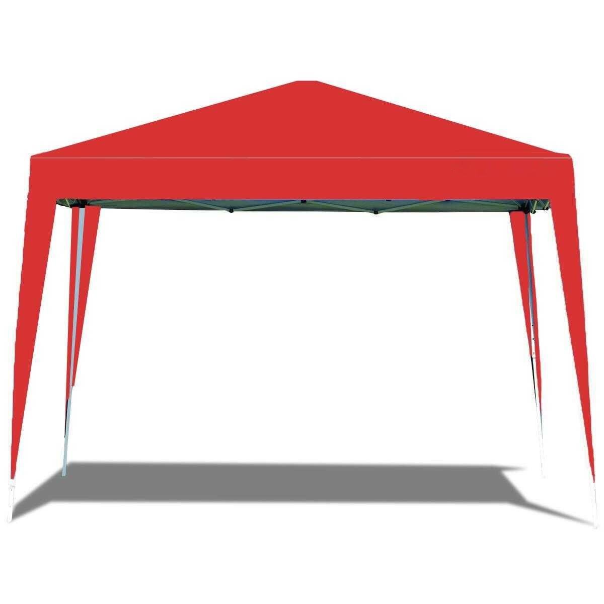 Gazebo Çardak Bahçe Kamelyası Gölgelik 240 x 240 Cm Polyester Tente Kırmızı
