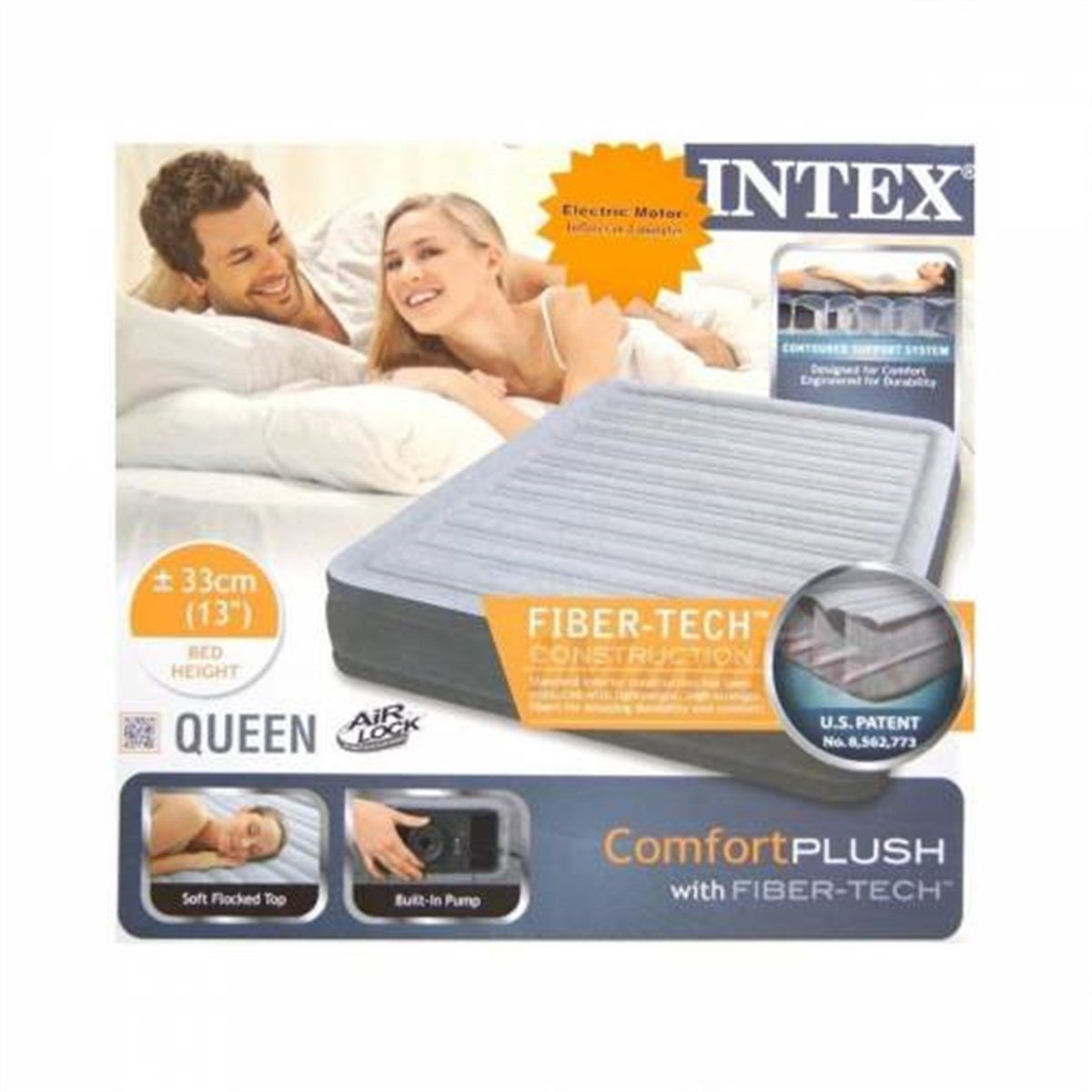 İntex 67770 Şişme Yatak Kendinden Elektrikli Pompalı Kadife Kaplı 152x203x33 cm