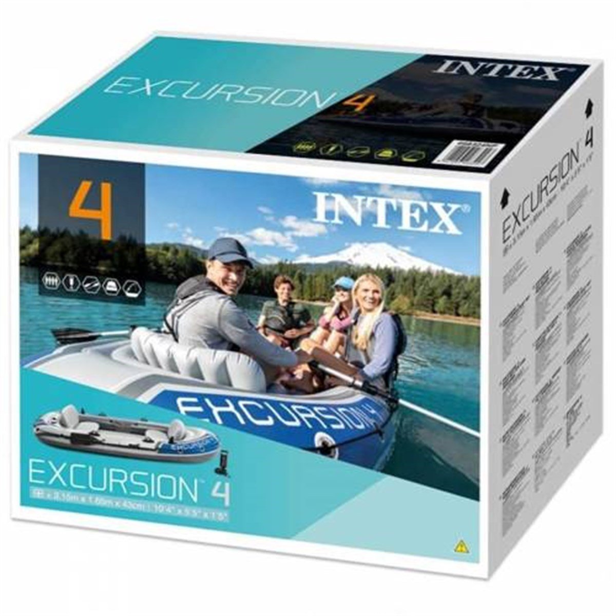 İntex Excursion 4 Şişme Bot Set 500Kg 315x165x43 cm. (Kürek Ve Pompa)