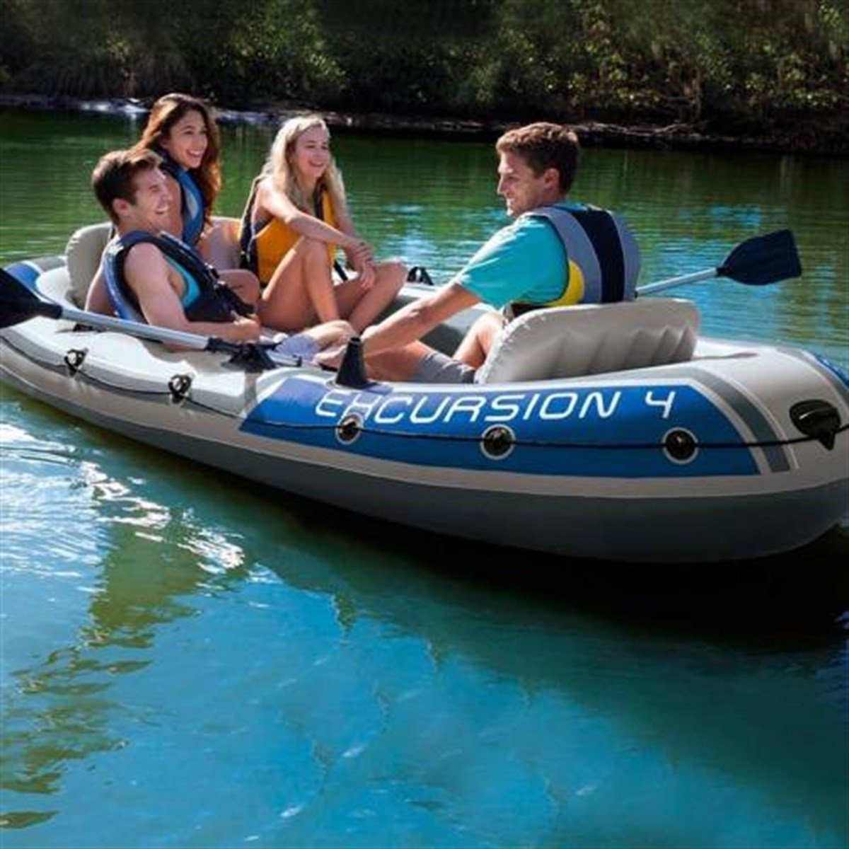 İntex Excursion 4 Şişme Bot Set 500Kg 315x165x43 cm. (Kürek Ve Pompa)