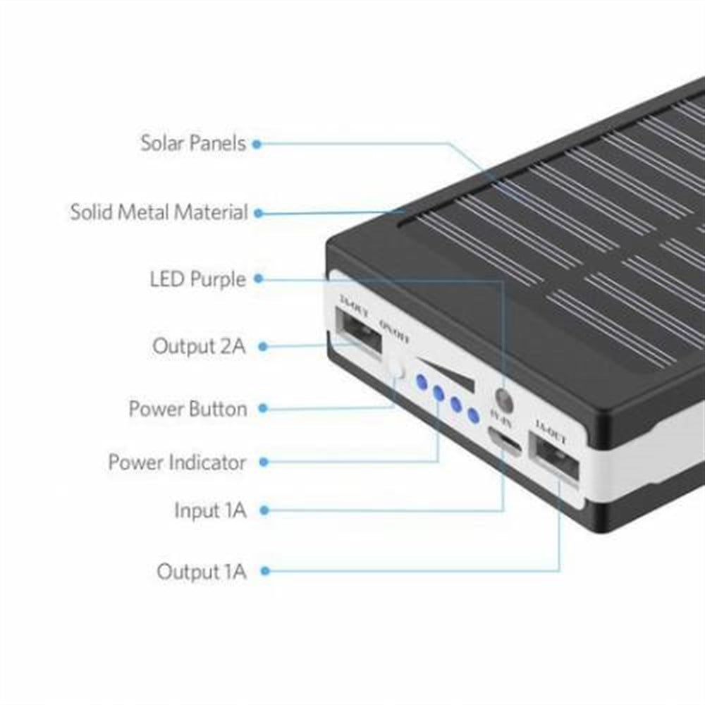 KingShark 18000 Mah Solar Powerbank Şarj Aleti 20 Ledli