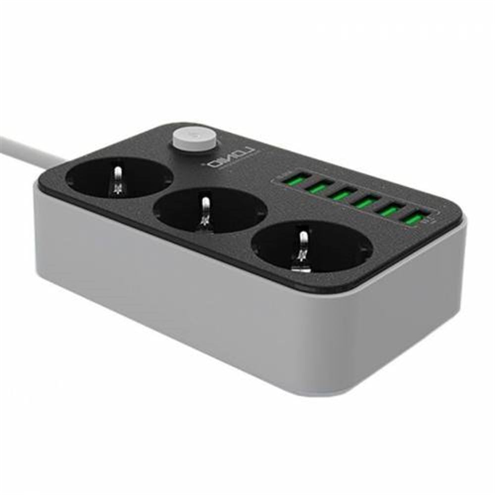LDNİO SE-3631 3'Lü Priz Çoklayıcı Akım Korumalı 3.4A,6USB 2Metre