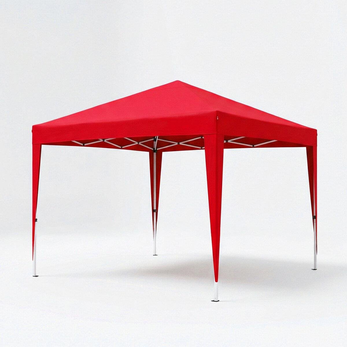 Otomatik Gazebo Çardak 240 X 240 Cm Tente Teras Bahçe Kamelyası Gölgelik Kırmızı