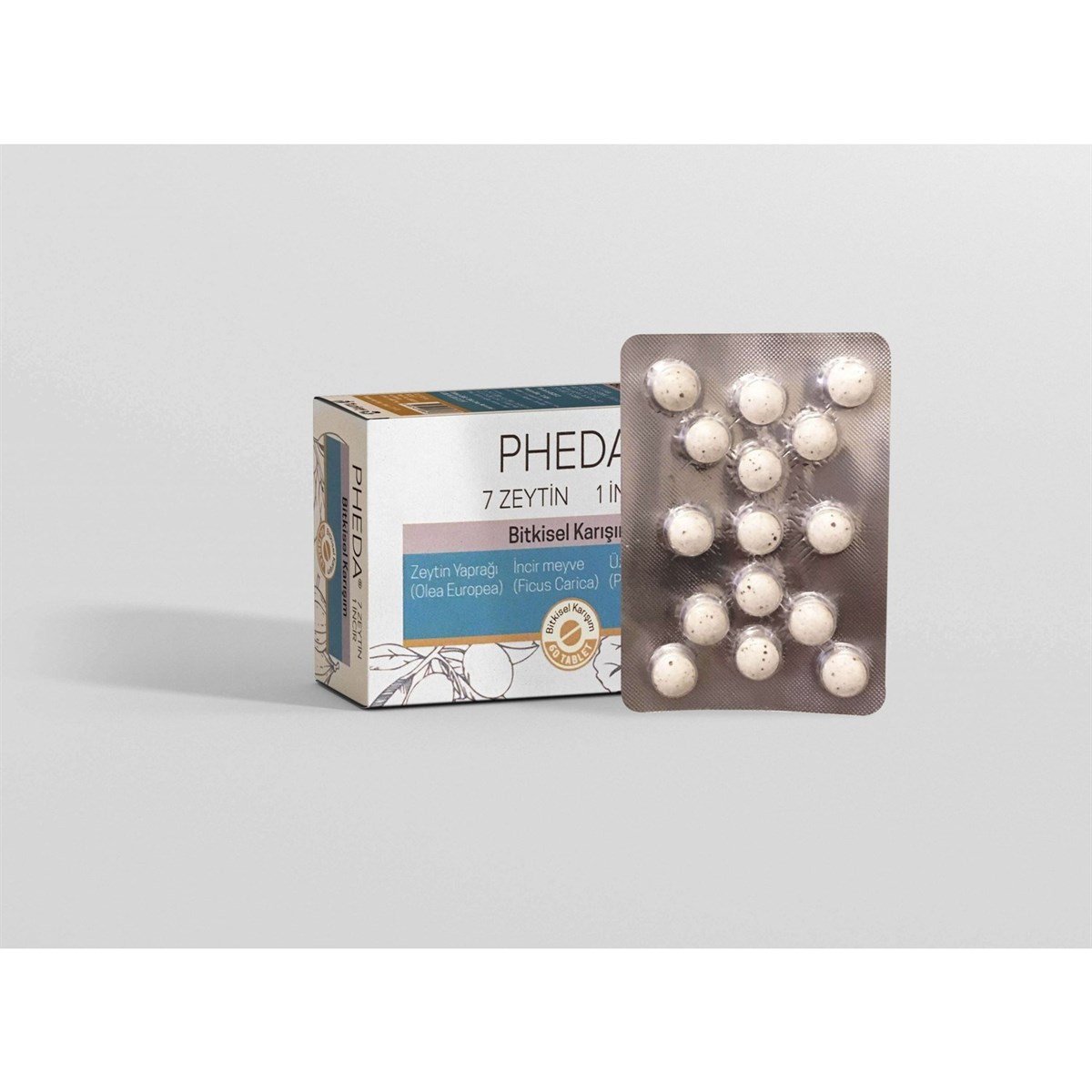 Pheda 7 Zeytin 1 İncir Bitkisel Karışım Destekleyici Gıda 2X60'lı Paket