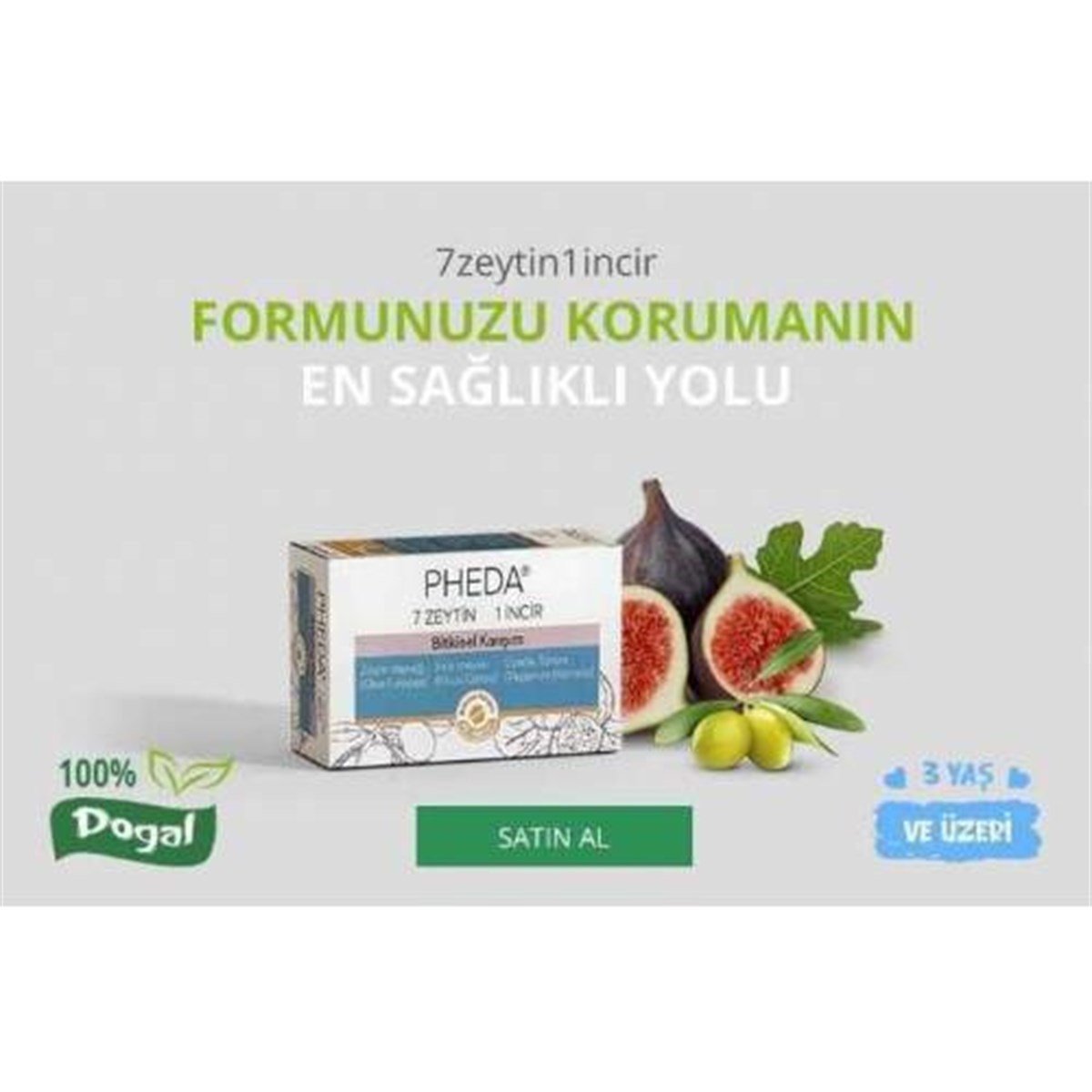 Pheda 7 Zeytin 1 İncir Bitkisel Karışım Destekleyici Gıda 2X60'lı Paket