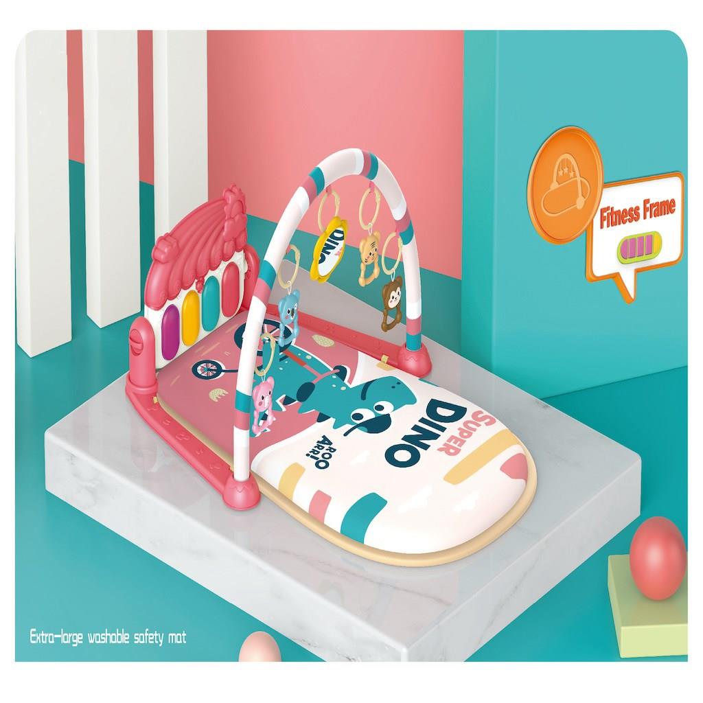 Piyanolu Dinazor Oyun Halısı Bebek Aktivite Ve Jimnastik Oyun  Alanı Kırmızı