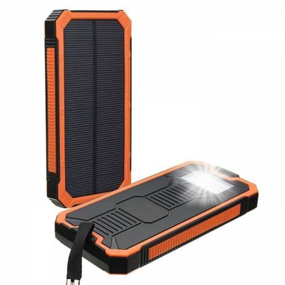 Solar Powerbank Güneş Enerjili Su Geçirmez 12000 Mah 6 Led Işık Powerbank