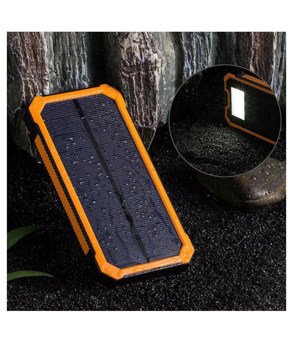 Solar Powerbank Güneş Enerjili Su Geçirmez 12000 Mah 6 Led Işık Powerbank
