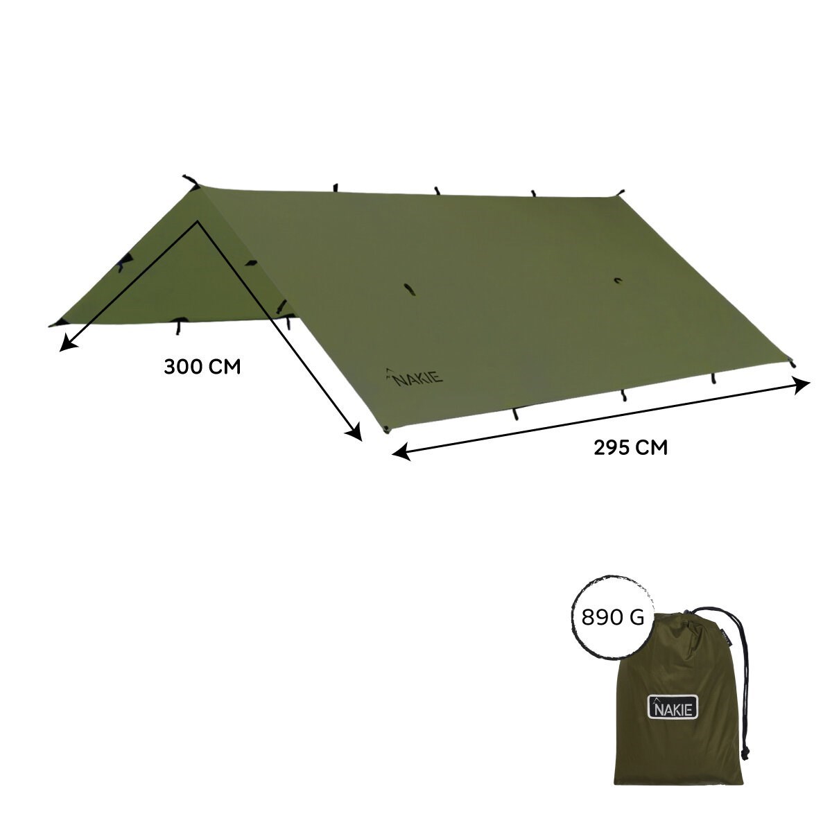 Su Geçirmez Polyester Tarp Tente 300X295cm Kamp Güneşliği Portatif Çadır