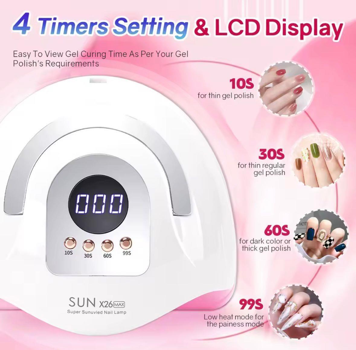 Sun X26 Max UV Led Kurutucu 380 Watt-81 Led Tırnak Oje Kurutma Cihazı