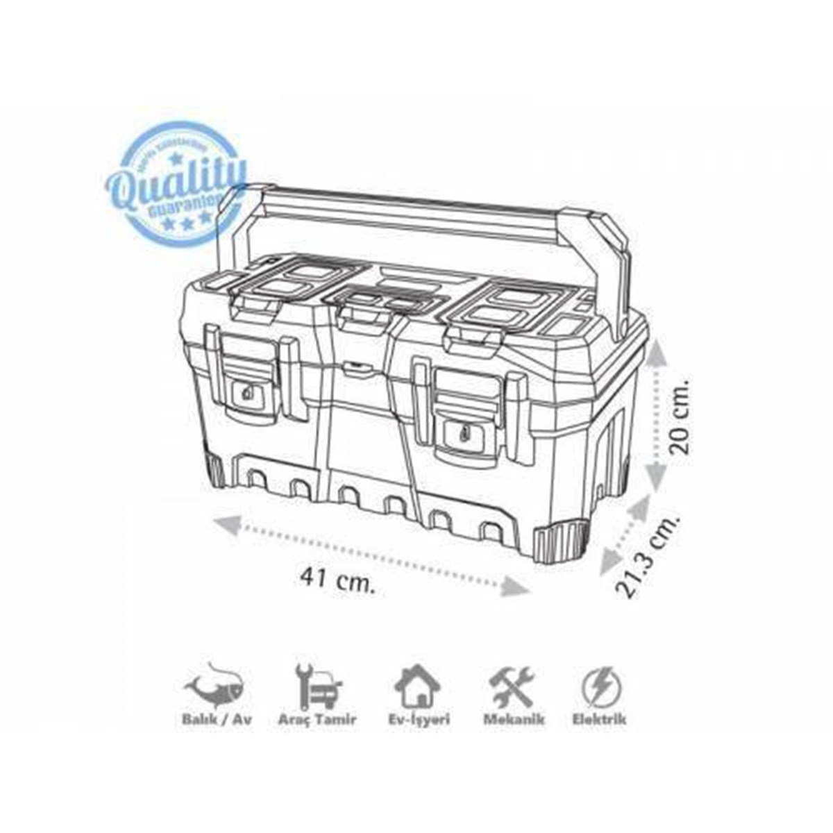 Super-Bag 20 İnç Alüminyum Saplı Metal Kilitli Takım Çantası ASR-4016