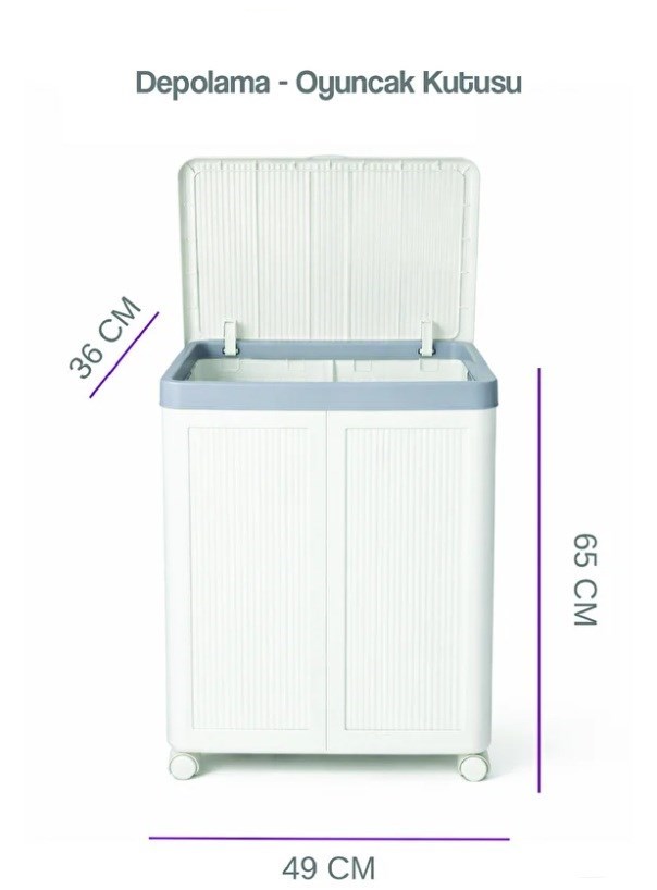 Tekerlekli Katlanabilir 100 Litre Çamaşır ve Oyuncak Sepeti – Pratik Ev Düzenleyici