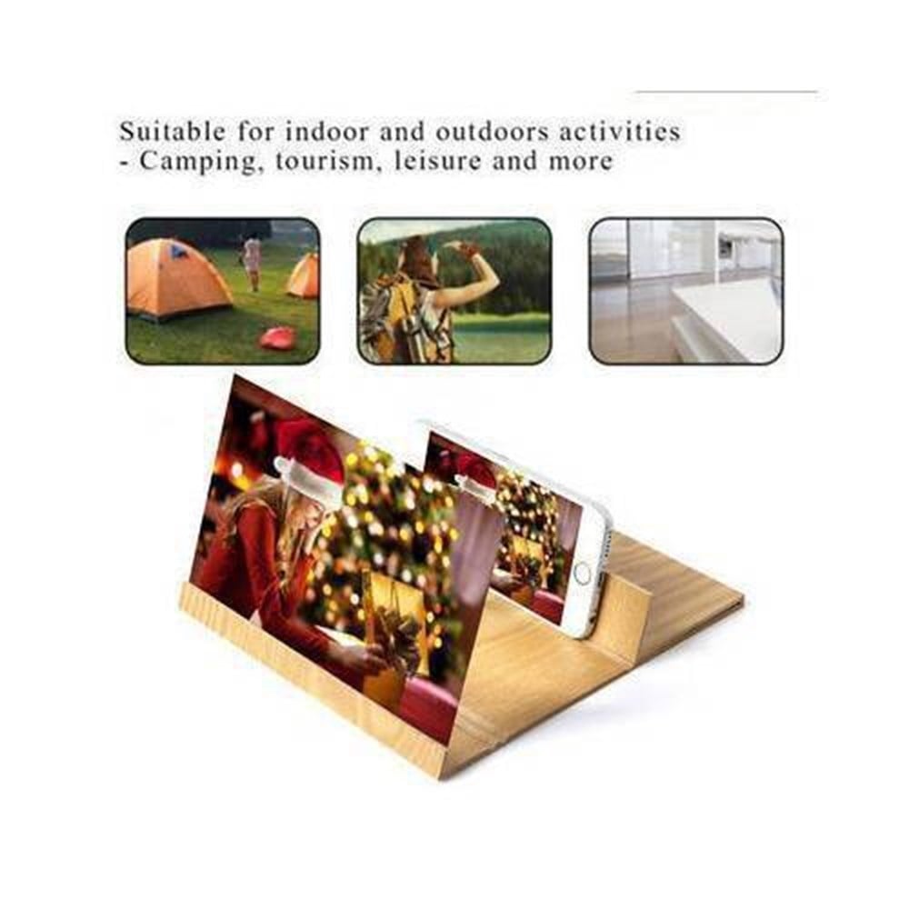 Telefon Ekran Büyüteç Stereoskopik Amplifying 12 İnç Ahşap