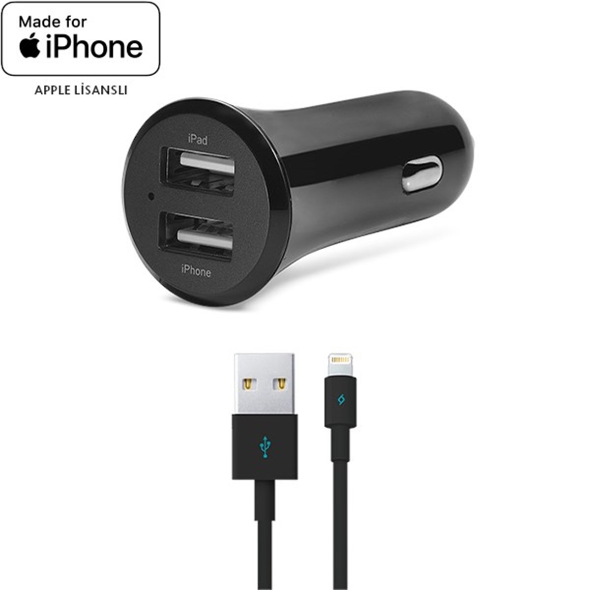 Ttec Quantum Duo iPhone & iPad İçin Apple Lisanslı USB Araç İçi Şarj Aletleri