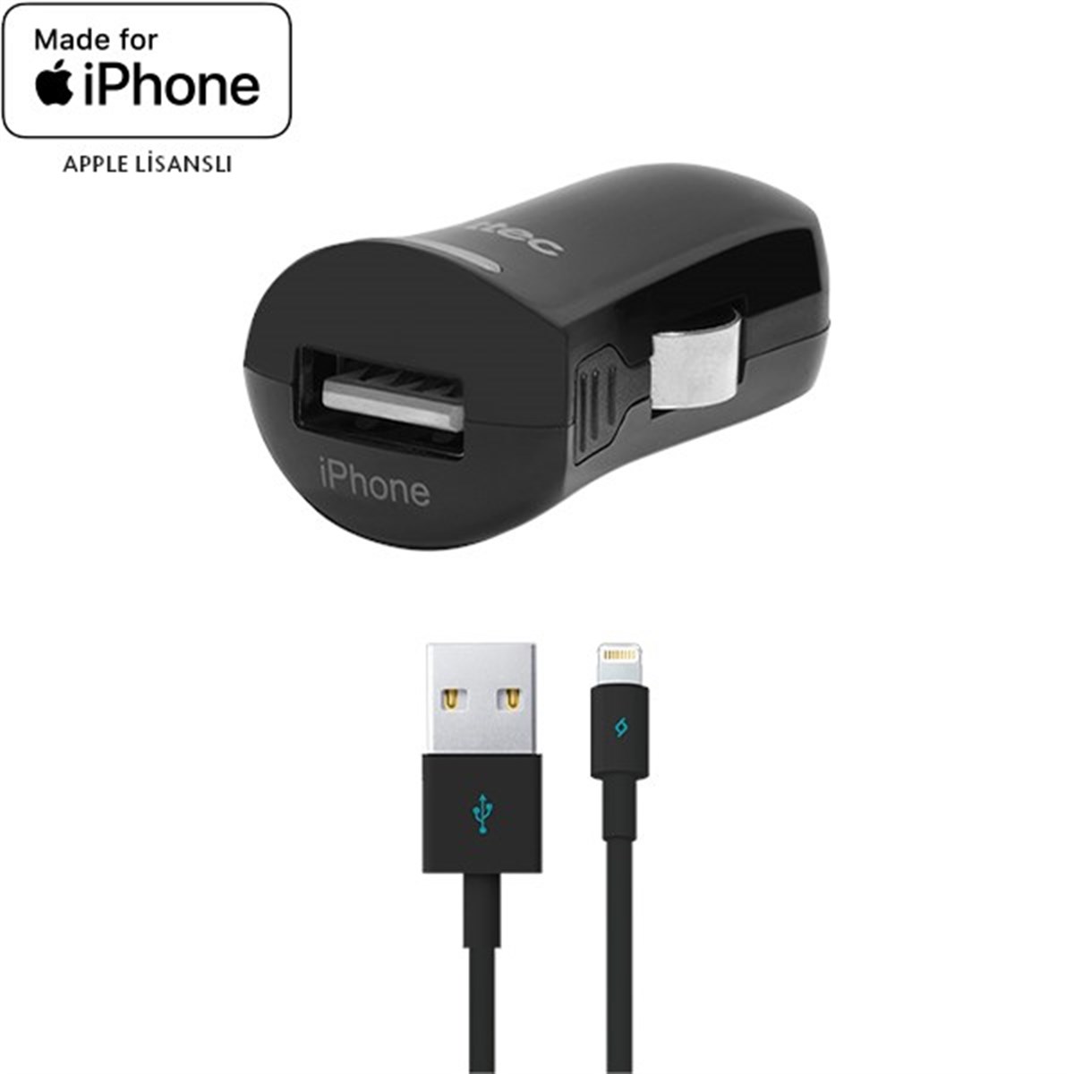 Ttec Quantum MFi iPhone İçin Apple Lisanslı USB Araç İçi Şarj Aleti