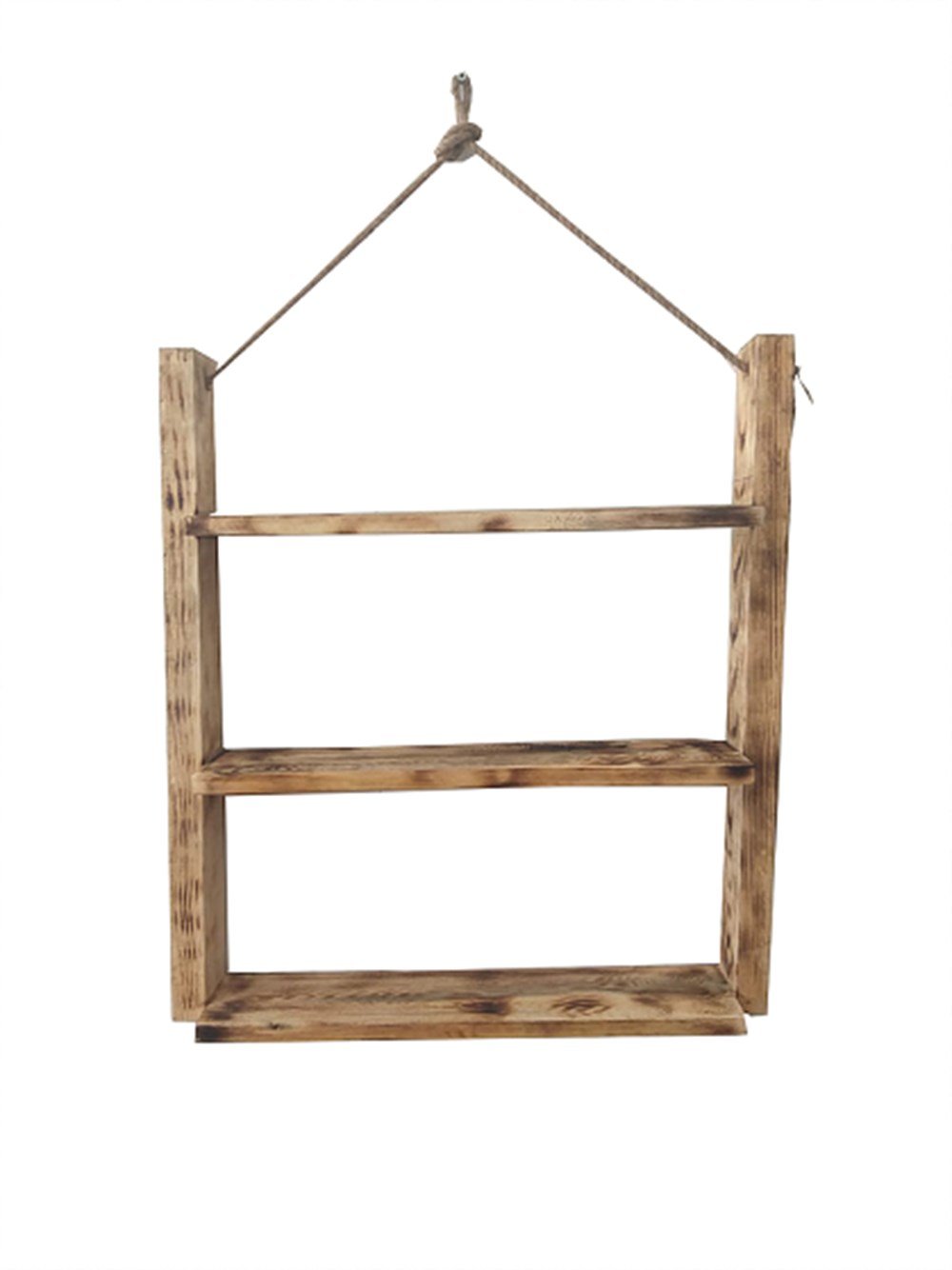 Üç Katlı Demonte Ahşap Duvar Raf