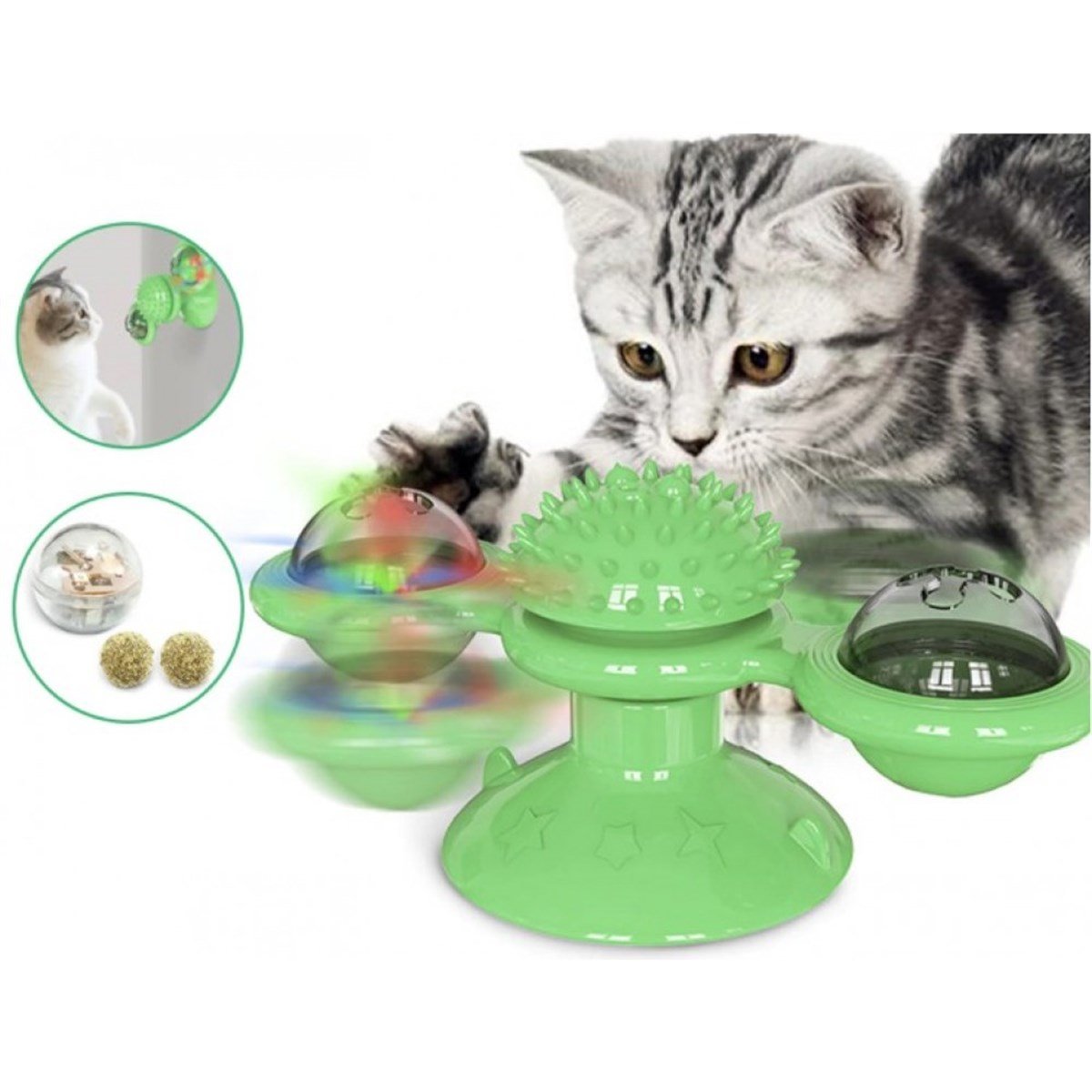 Vantuzlu Kedi Oyun Topu Yel Değirmeni
