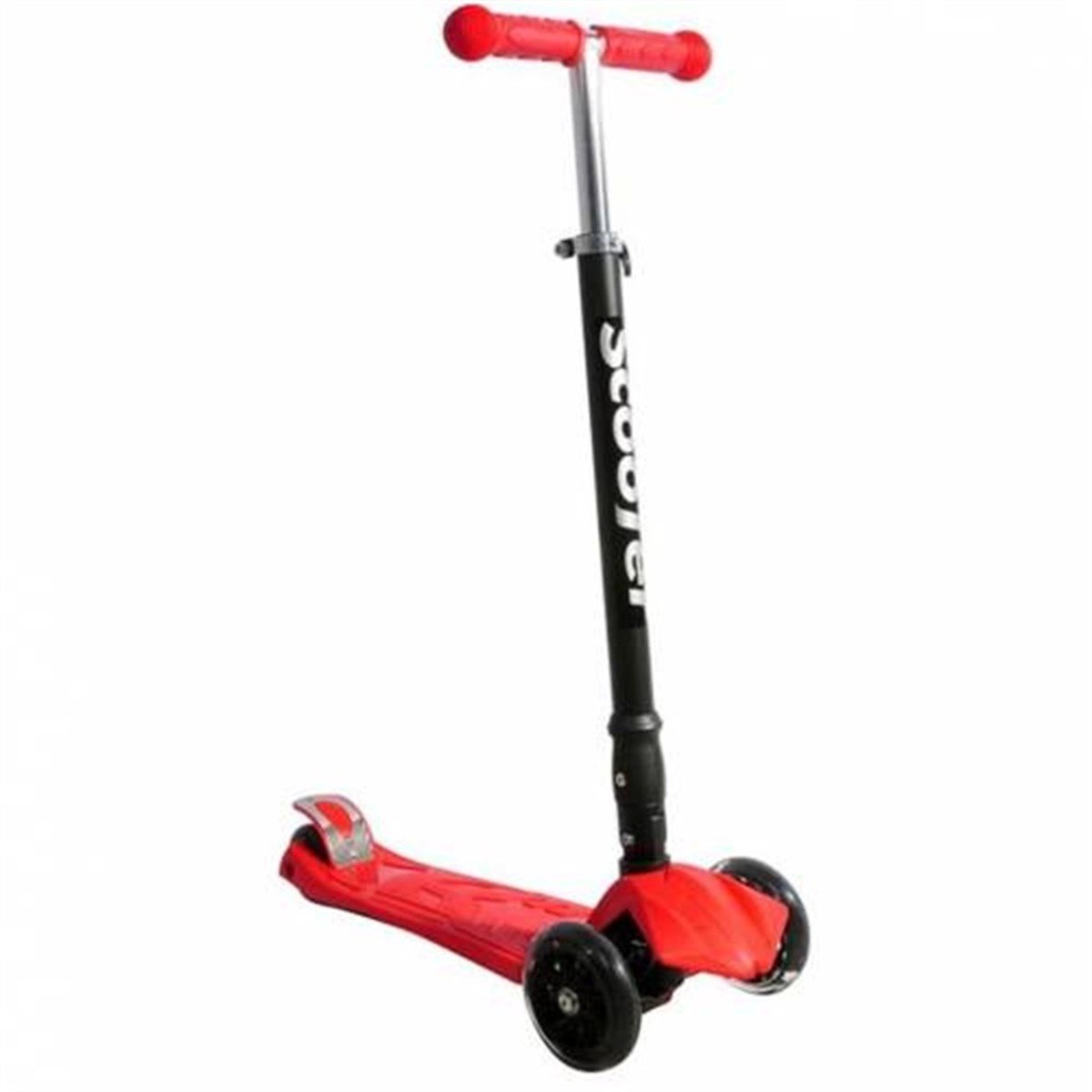 Xslide 1. Sınıf Scooter Işıklı Silikon Teker Katlanabilir Kırmızı
