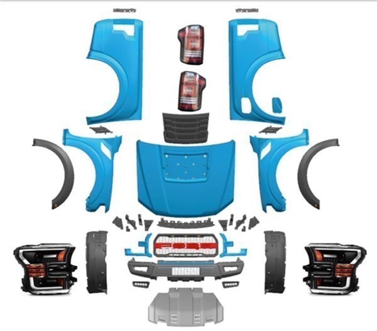 Ford Ranger F150 Raptor Dönüşüm Full -Arka Çamurluk Sol
